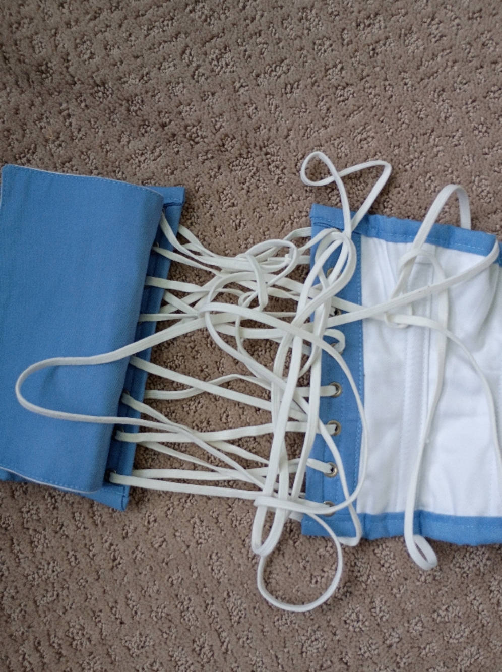 Light Blue Lace-Up Corset Waist Cincher - Picture 5 of 7